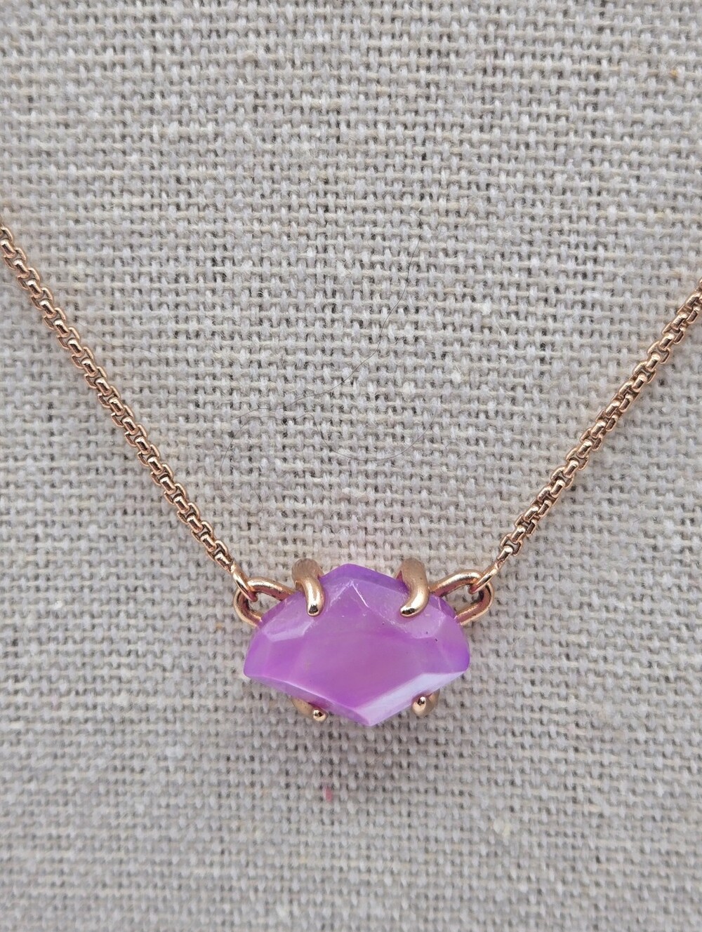 Kendra Scott Inaiyah Short Pendant Necklace Rose Gold Lilac Mother of Pearl